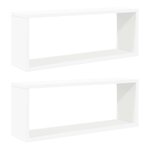 vidaXL Étagères murales cube 2 Pièces Blanc 60x15x23 cm Bois d’ingénierie