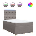 vidaXL Sommier à lattes de lit avec matelas Taupe 120x200 cm Tissu