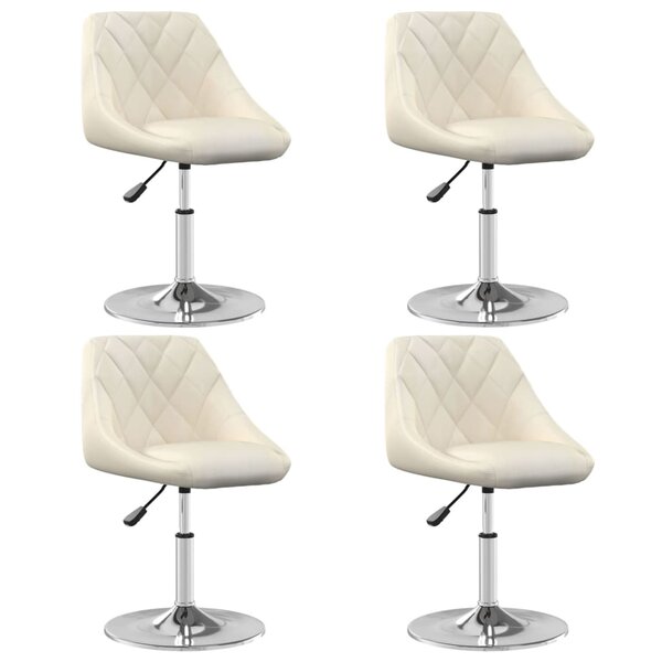 vidaXL Chaises à manger pivotantes lot de 4 Crème Velours