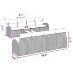 vidaXL Ensemble de canapé de jardin 9 Pièces Beige Rouge 55 x 55 x 37 cm