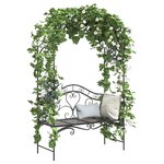 vidaXL Banc de jardin avec coussin Noir 104 x 54 x 93cm Acier