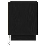 vidaXL Table de chevet avec lumières LED Chêne noir 44x34 5x45 cm