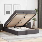 vidaXL Cadre de lit avec matelas Gris 140 x 200 cm Faux cuir