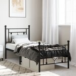 vidaXL Cadre de lit métal sans matelas avec pied de lit noir 80x200 cm