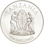 Pièce de monnaie en Argent 1500 Shillings g 62.2 (2 oz) Millésime 2018 Rare Wildlife PANTHERA LEO