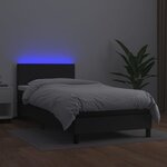 vidaXL Sommier à lattes de lit avec matelas et LED Noir 90x200 cm