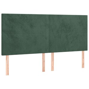 vidaXL Têtes de lit 4 Pièces Vert foncé 80x5x78/88 cm Velours
