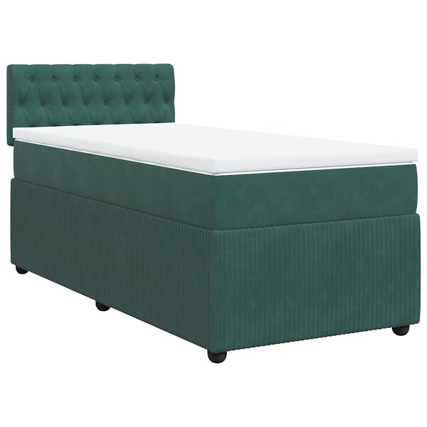 vidaXL Sommier à lattes de lit avec matelas Vert foncé 100x200 cm