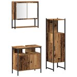 vidaXL Ensemble de mobilier de salle de bain avec étagère 3 Pièces Marron