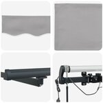 vidaXL Auvent Rétractable with Gris clair 600 × 350 cm tissu