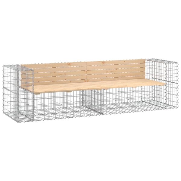 vidaXL Banc de jardin design gabion 244x71x65 5 cm bois massif de pin