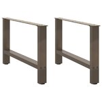 vidaXL Pieds de table basse en acier naturel  2 pièces  70 x (42-43) cm
