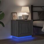 vidaXL Cabinet de chevet avec Gris 44 x 34 5 x 45 cm Bois d'ingénierie