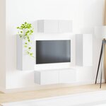 vidaXL Ensemble meuble TV 4 Pièces Blanc Bois d'ingénierie