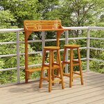 vidaXL Ensemble de bar de balcon 3 Pièces Bois d'acacia massif