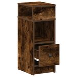 vidaXL Table de chevet avec tiroir chêne fumé 25x31x66 cm