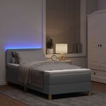 vidaXL Lit à ressorts avec matelas Gris clair 100 x 200 cm tissu