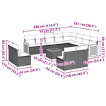 vidaXL Salon de jardin avec coussins 13 Pièces noir résine tressée