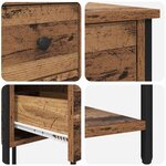 vidaXL Cabinet de chevet avec tiroir 2 Pièces Bois ancien 32 x 42 x 70 cm