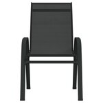 vidaXL Chaises empilables de jardin lot de 2 Noir Tissu textilène