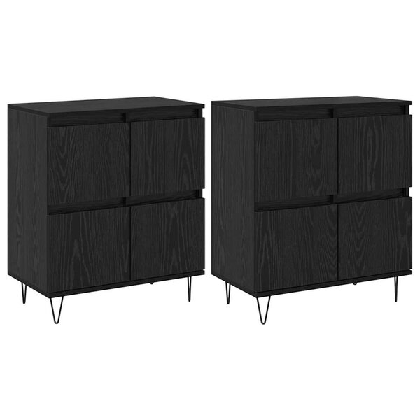 vidaXL Buffets 2 Pièces Chêne noir 120 x 35 x 70 cm Bois d'ingénierie