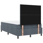 Lit Box Spring vidaXL avec Matelas & LED Gris Foncé 120x190 cm Velours