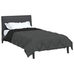 vidaXL Duvet d'été simple Noir et anthracite 200 x 155 cm Microfibre