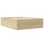 vidaXL Cadre de lit chêne sonoma 140x200 cm bois d'ingénierie