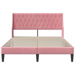 vidaXL Cadre de lit avec tête de lit Rose 160 x 200 cm Velours