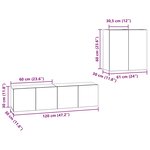 vidaXL Ensemble meuble TV 4 Pièces Chêne noir 120 x 30 x 30 cm