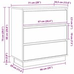 Table de chevet vidaXL avec LED Gris béton 71x34 5x75 cm Bois reconstitué