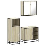 vidaXL Ensemble de meubles de salle de bain 3 Pièces chêne sonoma