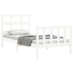 vidaXL Cadre de lit sans matelas blanc bois de pin massif
