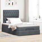 vidaXL Cadre de lit ottoman et matelas gris foncé 120x200 cm velours