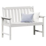 vidaXL Banc de jardin Blanc 120 x 59 x 88 cm HDPE