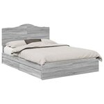 vidaXL Lit de Rangement Gris Sonoma 150 x 200 cm Bois d'ingénierie