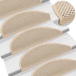 vidaXL Tapis d'escalier autocollants aspect sisal 15 Pièces 56x17x3 cm
