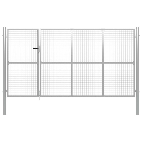 vidaXL Portillon Acier 350 x 150 cm Argenté