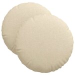 vidaXL Coussins de siège 2 Pièces Crème Ø40 x 13 cm tissu