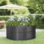 vidaXL Lit surélevé de jardin Anthracite Acier enduit de poudre