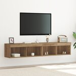 Armoires murales pour TV vidaXL avec éclairage LED 2 Pièces Chêne artisan 80x30x30 cm