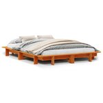 vidaXL Cadre de lit sans matelas cire marron 150x200cm bois pin massif