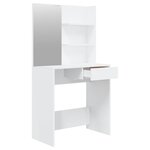 vidaXL Coiffeuse avec miroir Blanc brillant 74 5x40x141 cm