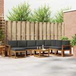 vidaXL Ensemble de canapés d'extérieur 9 Pièces Naturel et Anthracite