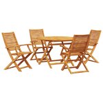 vidaXL Ensemble de salle à manger pour jardin 5 pc Marron