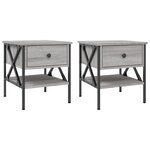 vidaXL Tables de chevet 2 Pièces sonoma gris 40x42x45 cm bois ingénierie