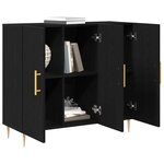 vidaXL Buffet Chêne noir 90 x 34 x 80 cm Bois d'ingénierie
