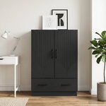 vidaXL Buffet avec tiroir Noir 66 x 34 5 x 92 cm Bois d'ingénierie