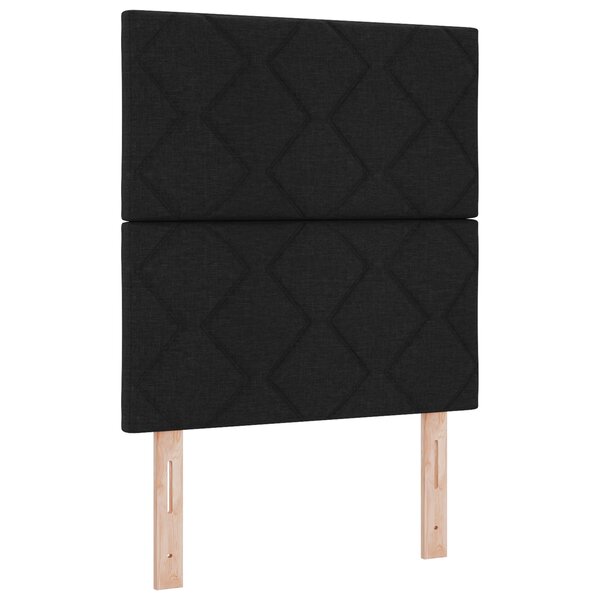vidaXL Lit à ressorts avec matelas et lumières LED  noir  80 x 200 cm en tissu