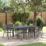 vidaXL Ensemble de salle à manger pour jardin 9 Pièces Anthracite Acier